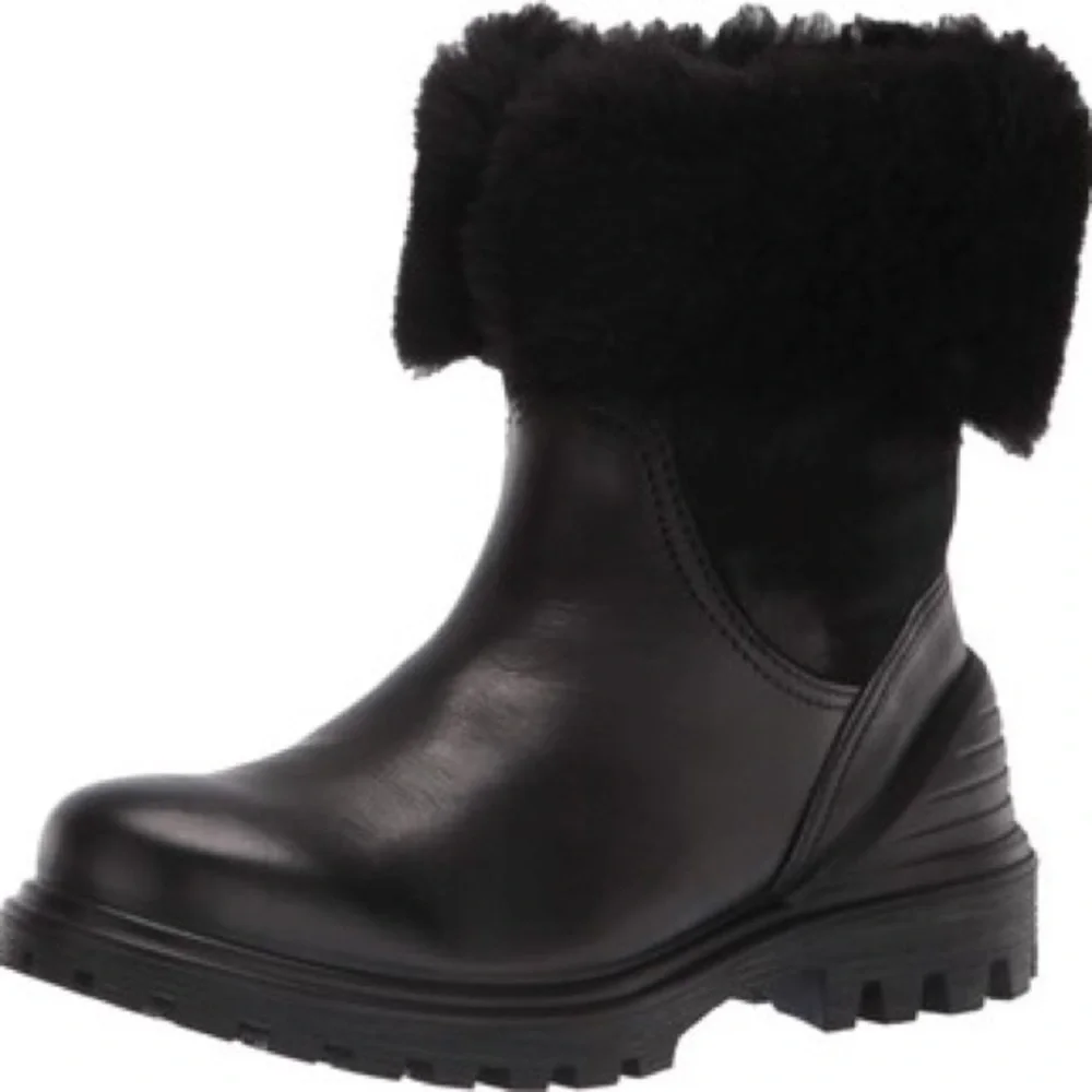 ECCO Women's Tredtray Pull on Shearling Boot Fashion Black Size 10-10.5 (41)